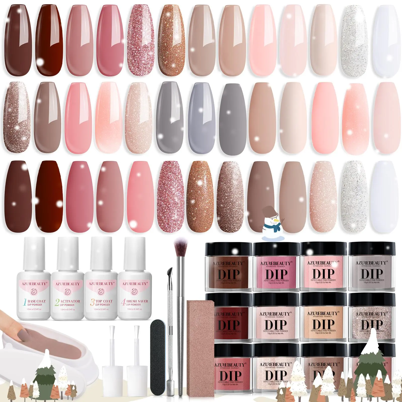 Hot Sale AZUREBEAUTY 20 Colors Dip Nail Kit No UV Lamp Quick Dry Long Lasting DIY at Home for Beginners Gift #TikTokShopfalldealsforyou Her Springtok Collection Nail Care Nail Art Manicure