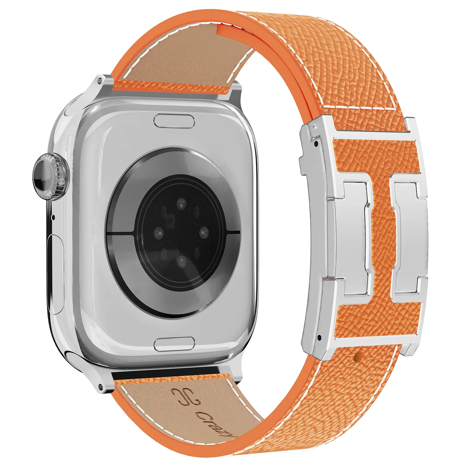 Orange Band+Silver Buckle