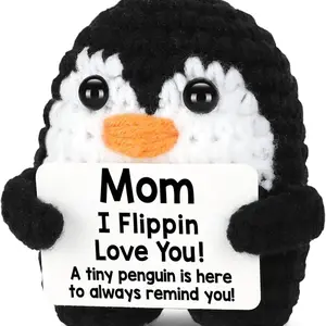 Gifts for love Handmade Crochet Penguin to My love Funny Birthday Anniversary Romantic Gift, Stuffed Animal Gift for her/Him Cute Decor Cool Present perfect for Birthdays Christmas Thanksgiving
