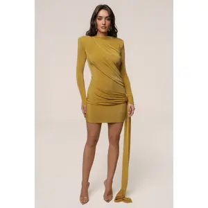 Yellow Moments Draped Mini Dress