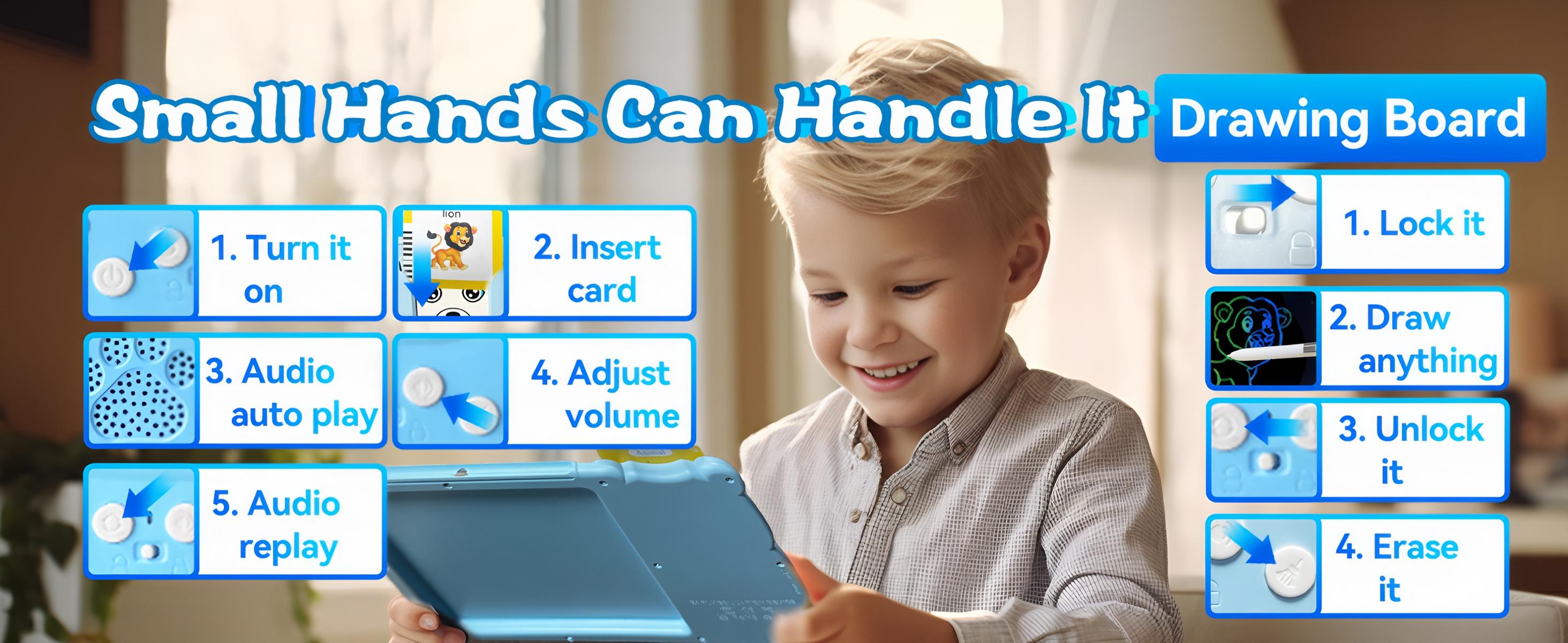KidGenius English & Spanish Flash Card Set with 3 Language Modes 8 Inch LCD Writing Board 510 Vocabulary Words Durable Reusable Design for Kids Perfect Homeschool Teacher Tool  Holiday Learning Gift Ideal for Autism Therapy - Bear Visual Stimulation Cards