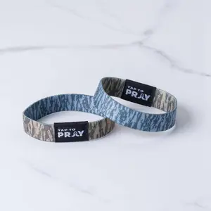 Tap To Pray® Wristband – Tree Bark Camo Brown & Grey