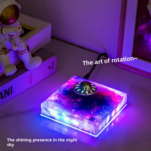 Magnetic Levitation UFO Starry Sky Lamp Gift Ornament Ambient Illumination for Home Decor and Gift Giving with Rotating Feature