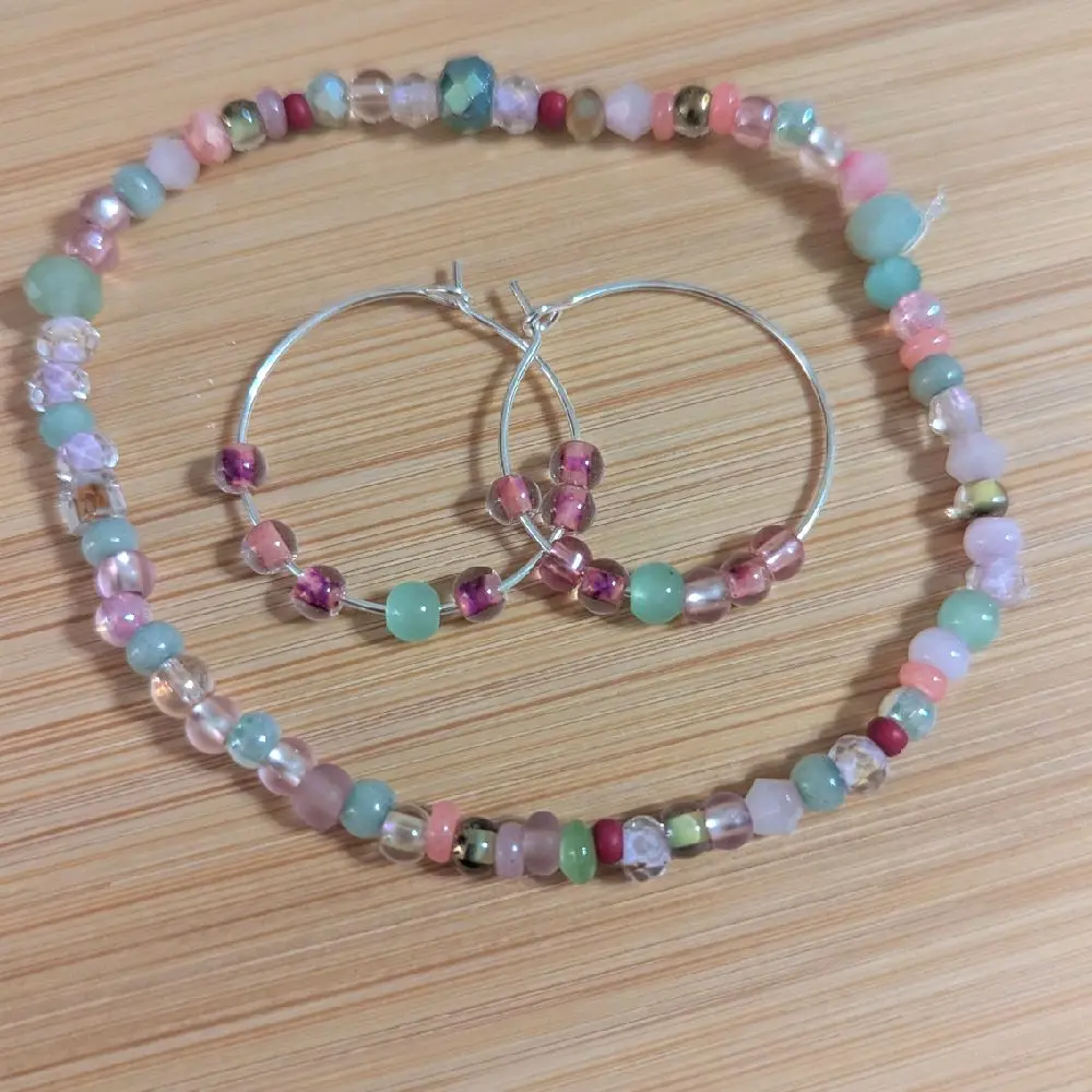 Watermelon Dreams Beaded Bracelet with Assorted Colors and Beads