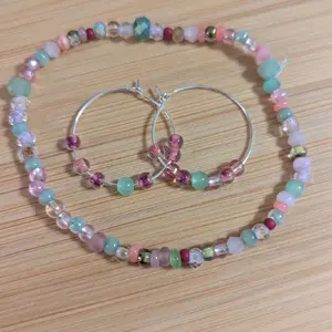 Watermelon Dreams Beaded Bracelet with Assorted Colors and Beads