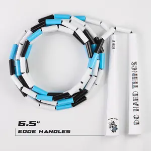 Elite Jumps - Do Hard Things Edge Beaded Jump Rope - For All Ages - Durable & Lightweight - 10ft Long Adjustable Rope - Tangle-Free - Shatterproof 1” Beads - Long Edge Handles Skipping Rope Exercise Equipment