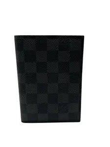 Pre-owned Louis Vuitton Coated Canvas Small Leather Goods GRAPHITE CANVAS PASSPORT HOLDER