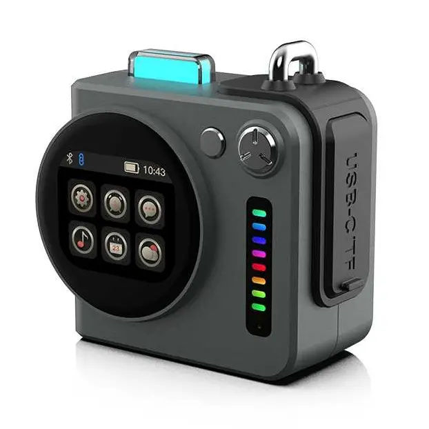 All-in-1 Smart Bluetooth Speaker with Touch Screen, BT5.4, Loud HD Bass, Lyrics Display, Calling, Alarm, Weather, Calendar, Photo Gallery, RGB Lights, Card Support - Compact Rechargeable Portable Mini Audio Device, Cool Gadgets for Home, Travel, Audios