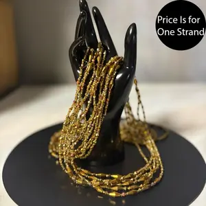 Ashanti Golden Treasure Crystal Waist Beads( 1 Strand) Beautiful choice: Ashanti Treasure  It honors both heritage and beauty