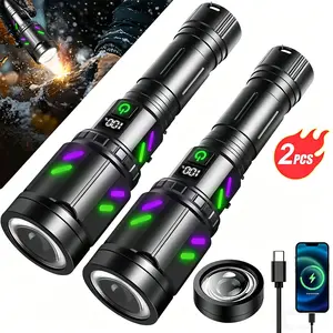 VASTFIRE 30W High Lumen Rechargeable Adjustable Tactical Torch - Aluminum Alloy, Zoom Lens, Multi-Modes, IPX4 Waterproof for Camping, Emergency Use (adjustable tactical flashlights, high lumen flashlights)