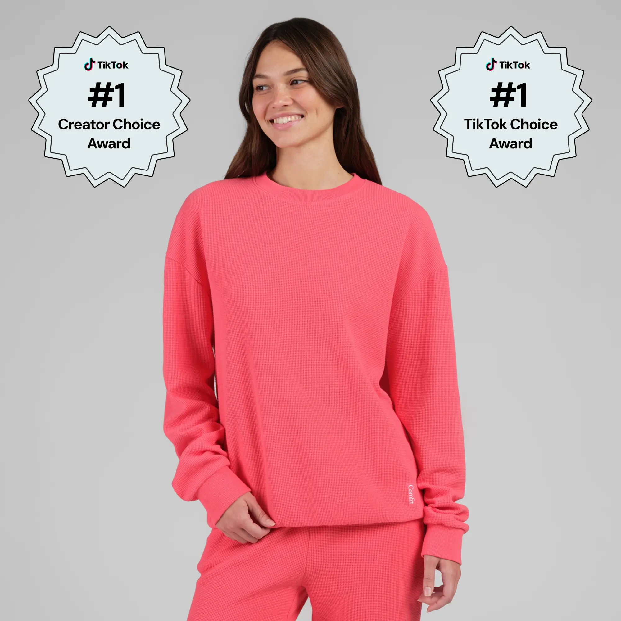 Comfrt | Waffle Lounge Long Sleeve | Crewneck Lightweight Cotton Blend Textured Lounge Top Comfrt | Waffle Lounge Long Sleeve | Crewneck Lightweight Cotton Blend Textured Lounge Top