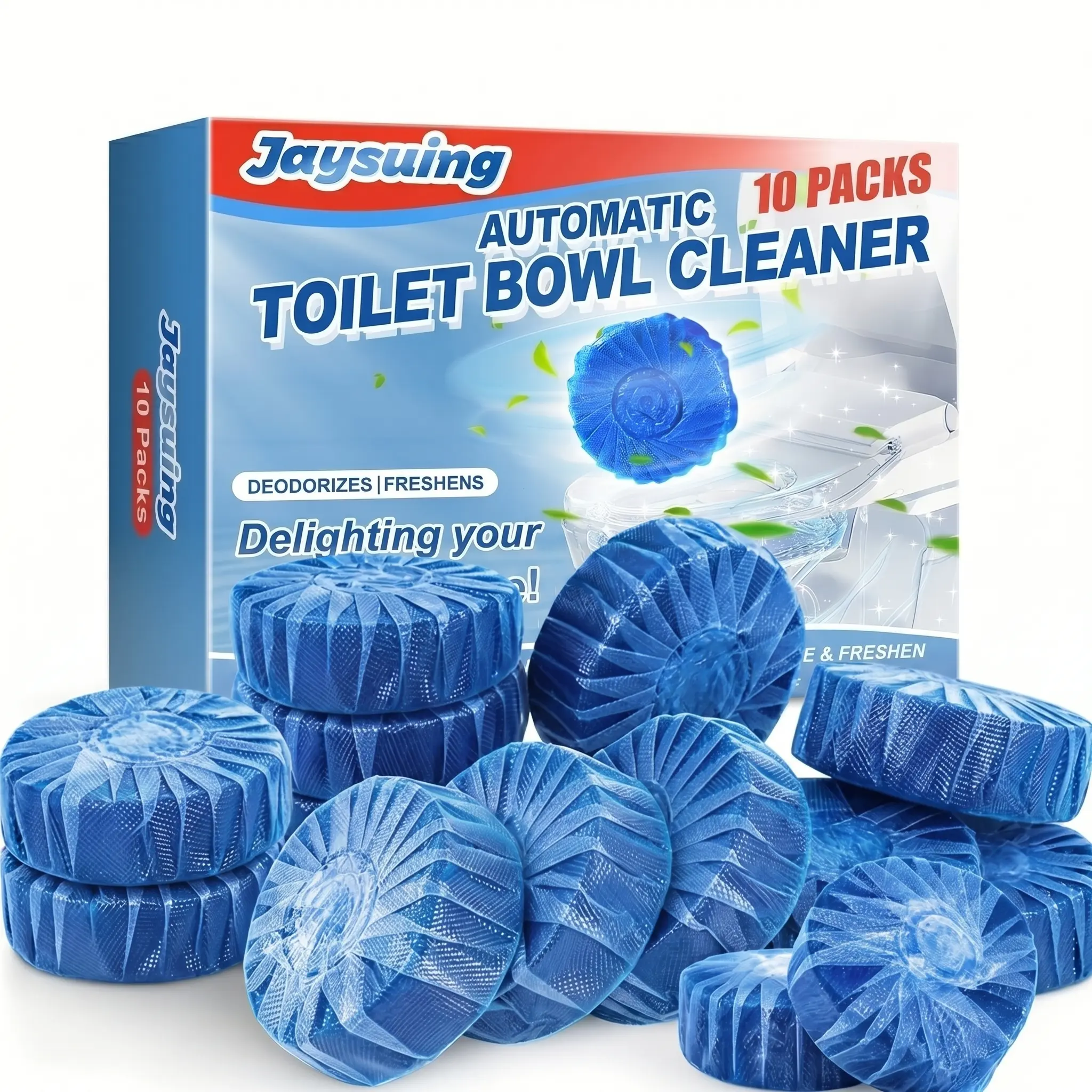 Automatic Toilet Tank Cleaner Tablets, Household Home Cleaning Supplies - Powerful Bathroom Toilet Cleaner for Deodorizing, Descaling & Tough Stain Removal, Bathroom Cleaner