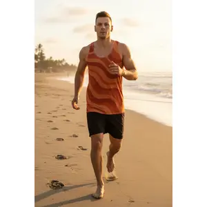 Copacabana Print Tank Top - Laranja