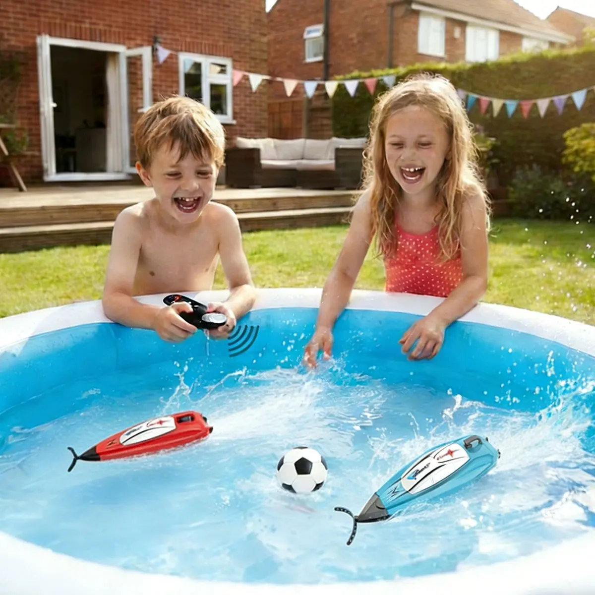 Water Soccer RC Boat – Waterproof Remote Control Boat for Pool & Lake Games | High-Speed 2.4GHz Anti-Interference, 360° Stunts | Fun for Kids & Adults Ages 6+ toy