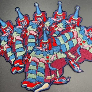 Boxed Clown Embroidered Patch