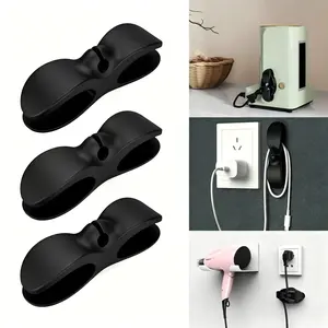 3PCS Adhesive Cable Management Clips – Wire Holders for Desk, Nightstand & Office, Cord Organizer for Chargers, Earphones & USB Cables