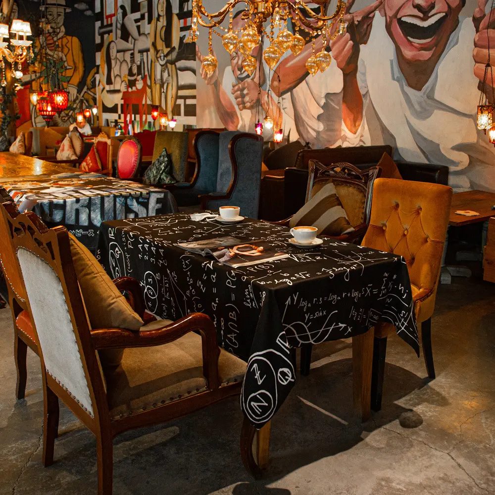 Unique Industrial & Modern Style Tablecloth - Waterproof Decorative Cover for Home Dining, Coffee Shop & Bar Decor - High-End Simple Design