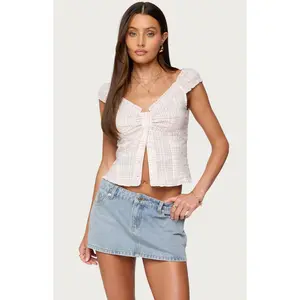 Edikted Women's Dolsy Plaid Button Up Top Edikted Women's Dolsy Plaid Button Up Top