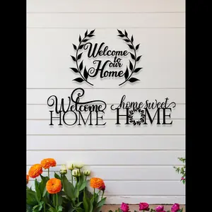 Elegant Welcome Sign Plaque, Home Decor Metal Wall Art, Easy Installation, Ideal for Living Room, Bedroom, Office, Birthday Gift
