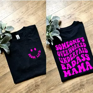 cute someones overworked underpaid bada** mama popular momlife mama retro scarcastic scarcasim tee