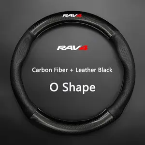 Universal Car Steering Wheel Cover, Carbon Fiber Leather, Anti-Slip, Fashionable, Compatible with Toyota Rav4, Gr 86, Supra, Yaris, Prius, Corolla, C-Hr, Camry, Auris