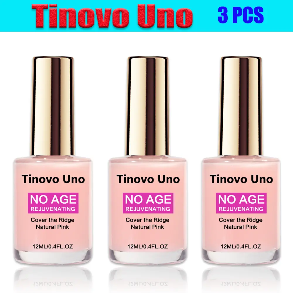 Tinovo Uno "No Age-Natural Pink" Rejuvenating Set（3 Bottles, total 36ml）| Hide Ridges, Pink Hue #NailCareMustHave Local warehouse shipping Manicure Polish
