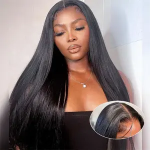 Bling Hair Glueless 6x4/9x6 Straight Lace Closure Wig Pre Plucked Pre Cut Wigs For Beginngers Glueless 5x5/7x5 Hd Lace Closure Wigs Easy To Wear Human Hair Wig 180% Density