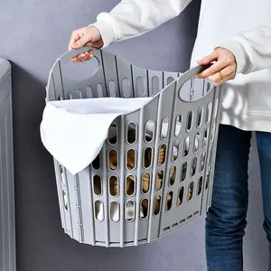 Modern Foldable Laundry Basket, Portable Multi-Layer Dirty Clothes Storage Box, Durable PP Square Design, Home & Bathroom Organizer