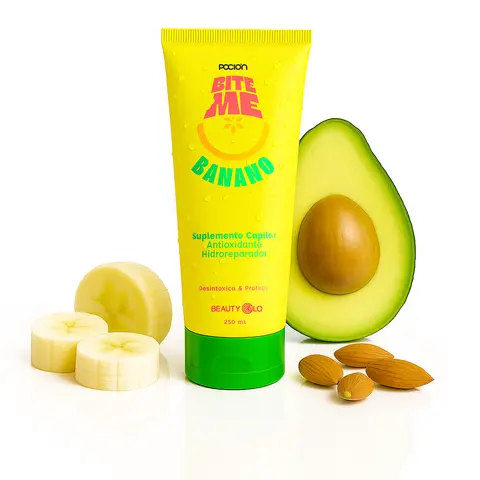 La Poción Bite Me Banana & Avocado Hair Repair Mask - 250ml Alcohol-Free Haircare Product, Adult Natural Moisturizing Treatment for Damaged Hair