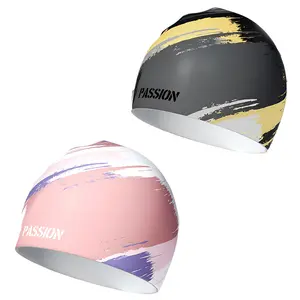 YUKE High Elasticity Silicone Swim Cap for Women and Men, Comfortable Non-Slip Swimming Caps for Long and Short Hair, Durable Waterproof Swim Hats for Adults, Keep Hair Dry