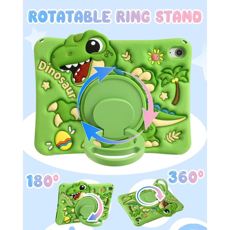 3C9-PHP016 for iPad A16 Case/10th Generation Case - Green Dinosaur Cool for Boys Girls Teens Soft Silicone Cute with Shoulder Strap & Rotating Stand Case for iPad A16 11th Generation 11 Inch 2025 3C9-PHP016 for iPad A16 Case/10th Generation Case - Green Dinosaur Cool for Boys Girls Teens Soft Silicone Cute with Shoulder Strap & Rotating Stand Case for iPad A16 11th Generation 11 Inch 2025