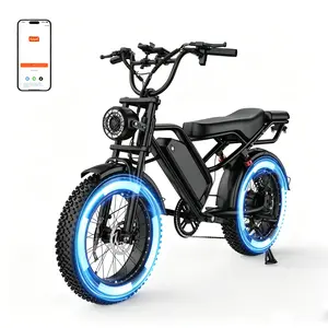 2Pro Adult 2-Seater Electric Dirt Bike - 16/20in Fat Tires (20x4.0in), 1000W Peak Motor, 31 MPH Top Speed, 48V 18Ah Long-Range Battery, Full Suspension, APP-Enabled GPS, USB Port, Fast Charging, Aluminum Frame, 330lbs Max Load, for Off-Road Sports