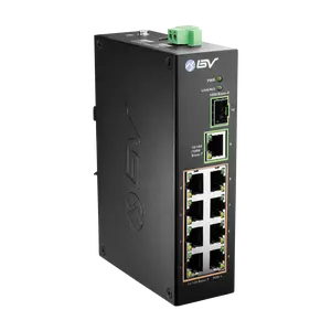 BV-Tech 8 PoE+ Ports Switch with 1 Gigabit Ethernet &  1SFP Uplink, with Industrial DIN Rail | POE-SW802-DIN
