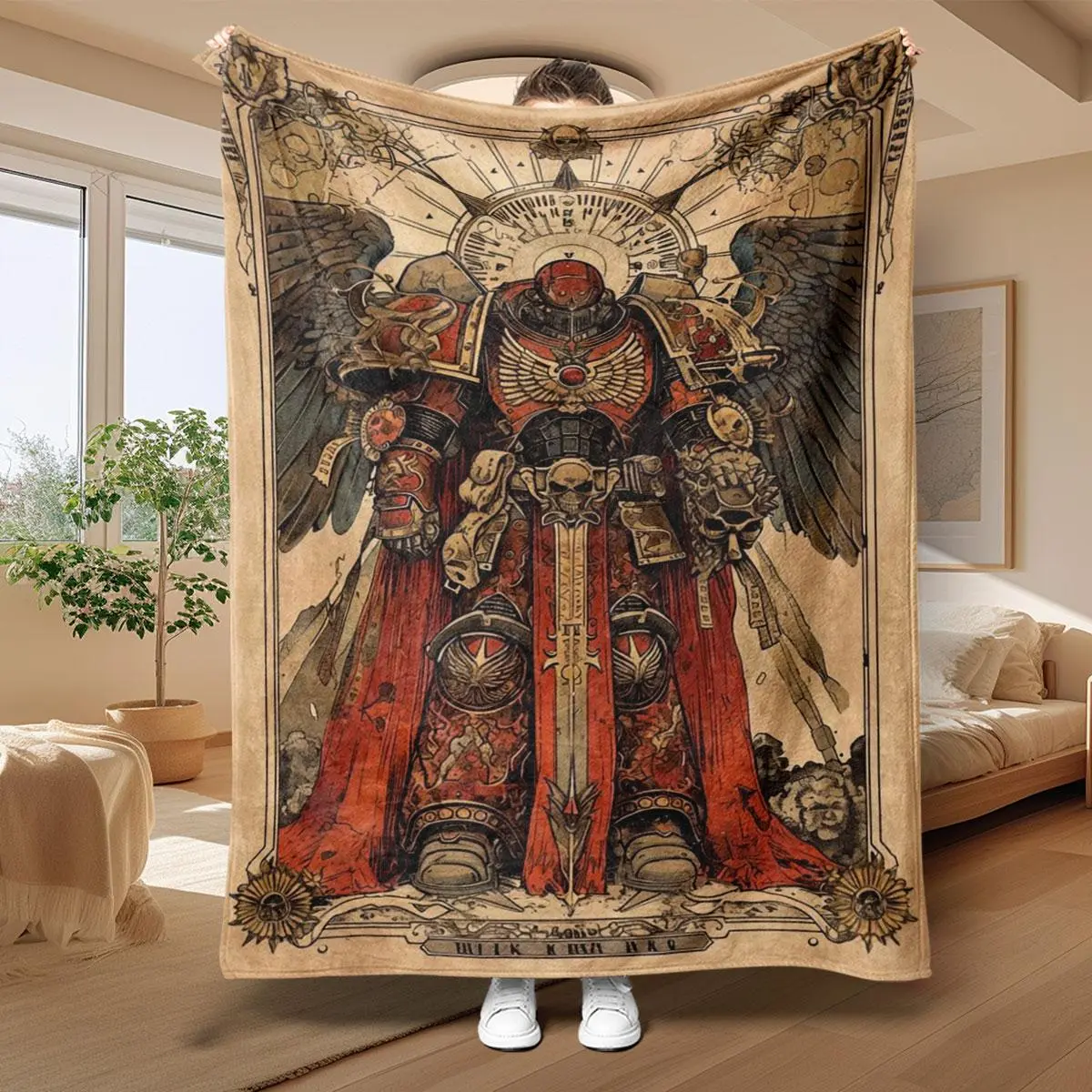 Warhammer Themed Pattern Blanket, Soft Comfortable Warm Throw, Air Conditioned Room Blanket, Warm Nap Blanket for Home Office Travel