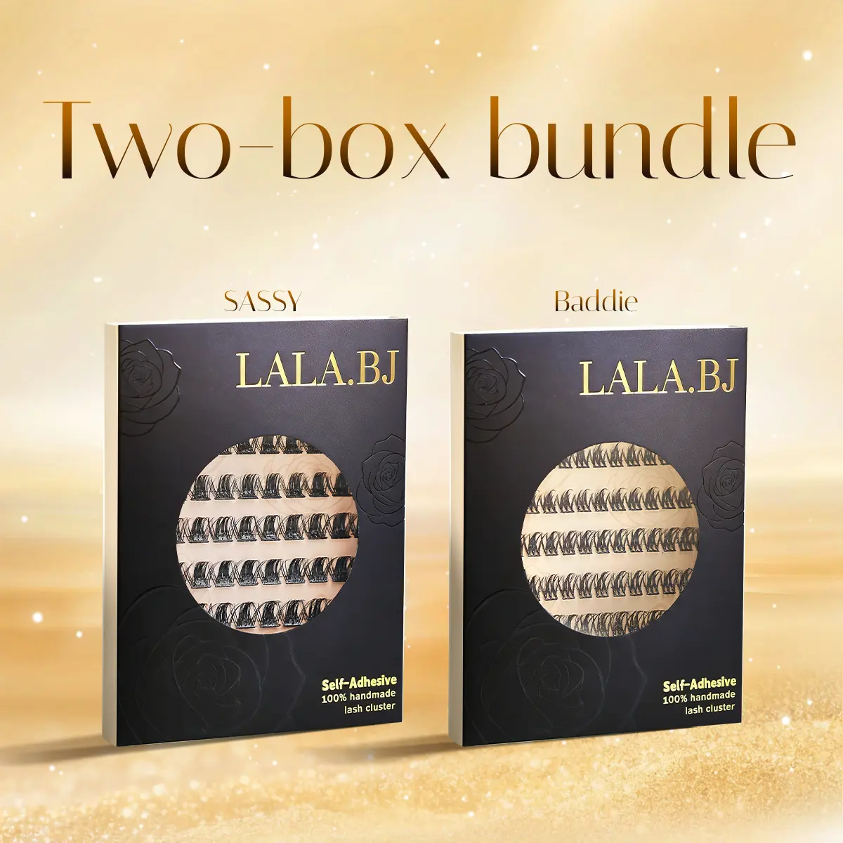 【2-Box Bundle/Save More】【Customized Bundle】LALA DIY Self-Adhesive D-Curl and C-curl Wispy Individual Eyelash Clusters, No Glue Needed, False Eyelashes Extensions, Cosmetic Makeup