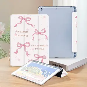 Cute Bow Protective Tablet Case for iPad 10th Gen 10.9", iPad 9/8/7 10.2", iPad Air 5/4 10.9", iPad Pro 11", Transparent Tpu Back Cover, iPad Accessories