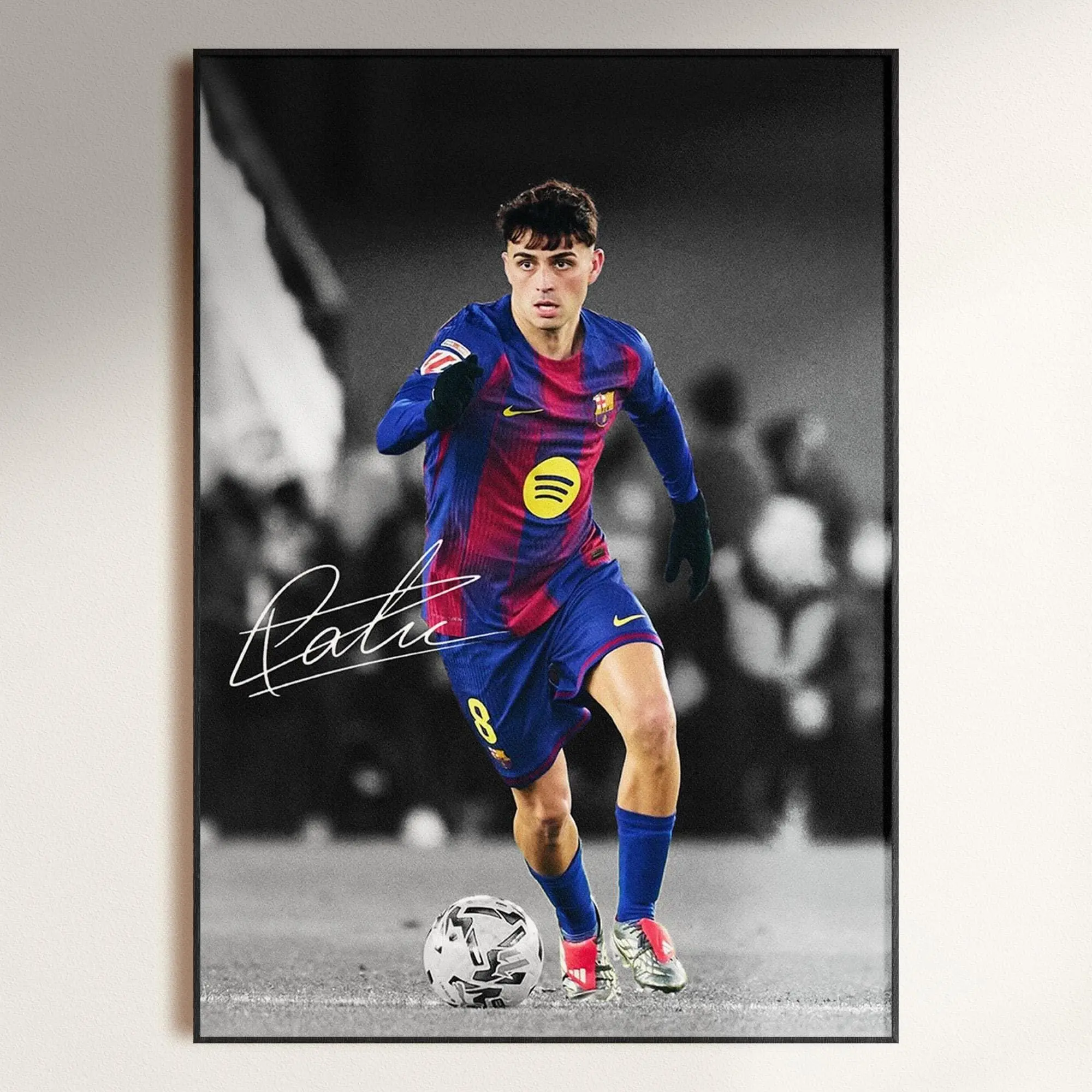 Pedri Poster, Signed Football Poster( Unframed - Print Only )