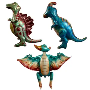 Dinosaur 4D Standing Balloon Set – Jumbo Foil Party Decor (3-Piece Set)