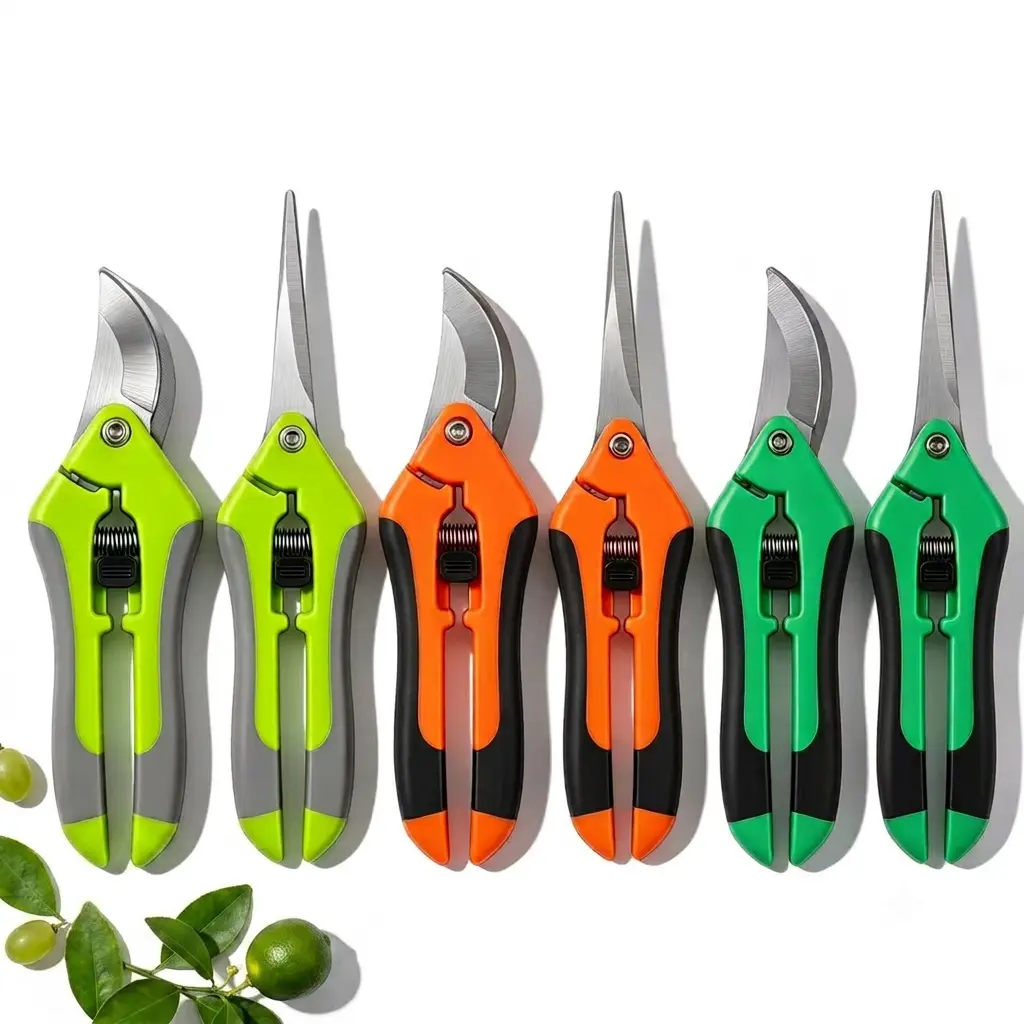2-Piece Professional Gardening Pruning Shears Set, Heavy-Duty Steel Blades, Rust-Resistant Scissors with Safety Lock, Ergonomic Design for Effortless Tree Trimming, Ideal for Outdoor Garden Enthusiasts, Two-Pieces