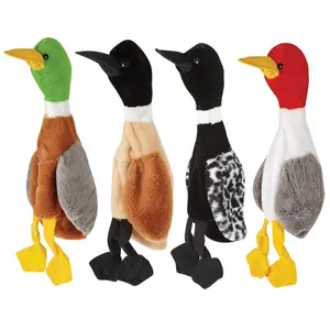 212 MAIN Grriggles Large Mallard Duck Wild Bird Stuffing-Free Cat Toy, Interactive Pull-and-Tug Toy with Less-Mess Polyester Plush Material