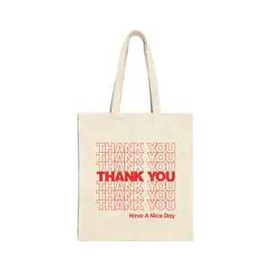 Thank You Repeat Print Tote Bag | Grocery | Have A Nice Day Tote