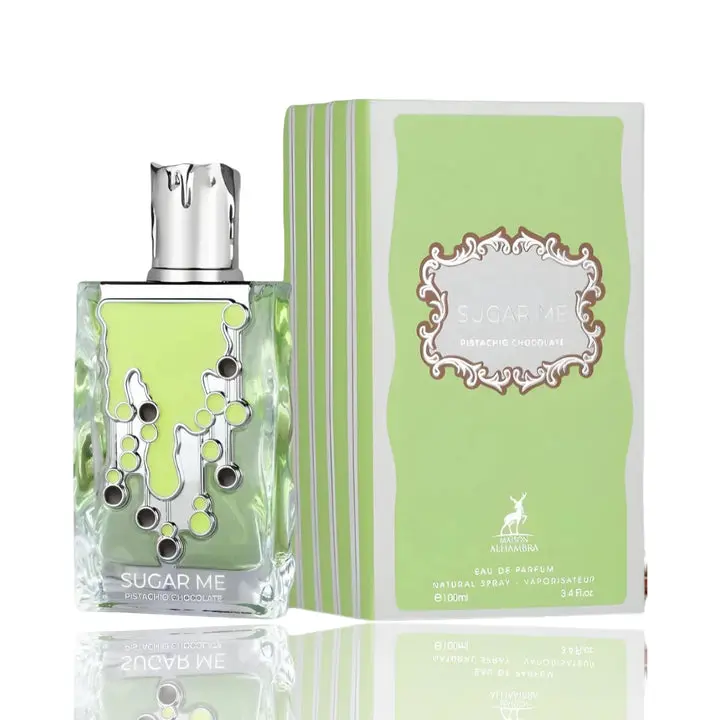 Lattafa Sugar Me Pistachio Chocolate Unisex Eau De Parfum - Vanilla, Creamy, Indulgent, Floral Scent, 100ml/3.4 fl oz, Single Item