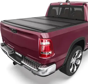 5.7ft Bed Low-Profile Hard Tri-Fold Tonneau Cover Compatible with Dodge Ram 1500 2009-2018, Fit for Ram 1500 Classic 2019-2024 Without Rambox, One-Handed Quick Release, Drainage Design