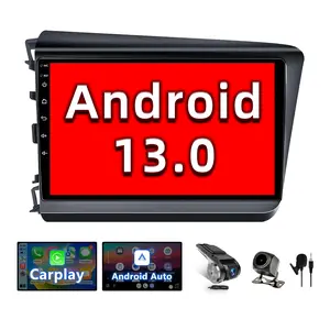 BINIZE Android 13 Car Stereo Compatible with Honda Civic 2012 2013 2014 2015, 9 Inch Head Unit, Touch Screen, Wireless CarPlay& Android Auto, GPS, WiFi, Backup Camera
