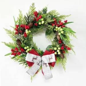 Colourtree 18 Inch Christmas Party Fireplace Decor Wreath, Fall Front Door Wreath, Festival Wreath