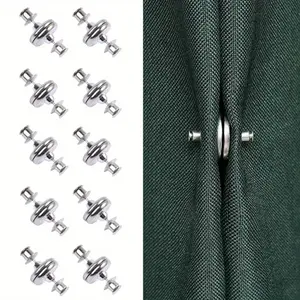 5/10 Pairs of Curtain Magnet Tiebacks, Curtain Magnetic Weighted Clips with Backing Pins, Magnetic Curtain Holdbacks, for Securing Valance or Shower Curtains, Preventing Wind Blow, Holding Blackout Curtains in Place, Magnetic Curtain Fasteners