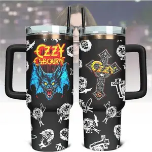 Ozzy Osbourne Back To The Beginning Retro 40oz Tumbler V4 – Rock Heavy Metal Band Stainless Steel Travel Mug, Vintage Ozzy Osbourne Merch, Heavy Metal Fan Gift