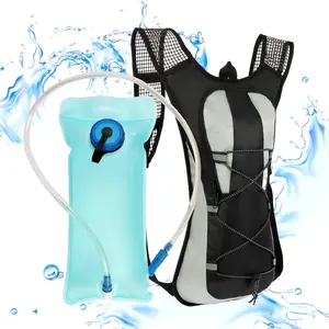 Hydration Pack Backpack, Water Backpack with 2L Bladder, for Hiking, Insulated Suitable Cycling, Running, Rock Climbing and Other Outdoor Activities, Black SHAOPING