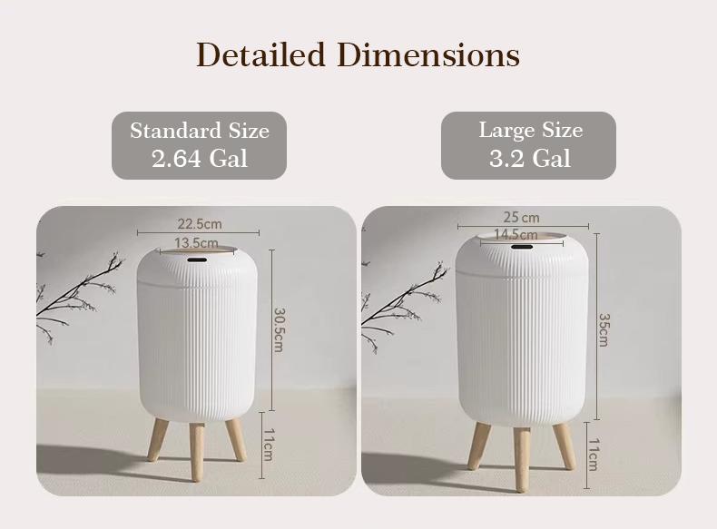Pukomc Smart Induction Waterproof Trash Can for Bathroom, Bedroom, Office Nordic Style, Household Items Saving Space Motion Sensor Multifunctional Home Goods Environmentally Friendly Automatic