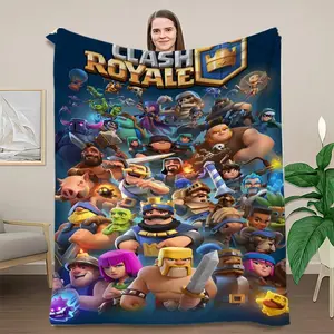 Clash Royale Character Collage Blanket, Super Soft Flannel Throw, Vibrant Gamer Design Plush Blanket for Bed & Couch, Fun Gaming Gift  Light and comfortable